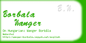 borbala wanger business card